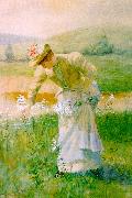 De Scott Evans Picking Wildflowers oil painting on canvas
